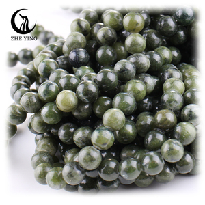 Zhe Ying 6/8/10mm çin güney yeşim yuvarlak boncuk bilezik doğal taş boncuk takı yapımı için doğal yeşim boncuk