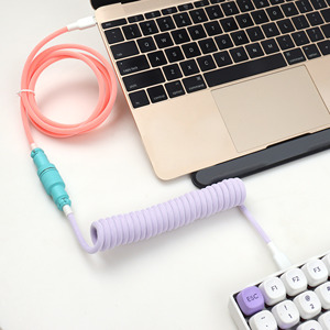 Custom Coiled USB C <strong>Cable</strong> USB C to Type C Keyboard <strong>Cable</strong> Coiled <strong>Cables</strong> for Gaming Keyboard - Product Image 4