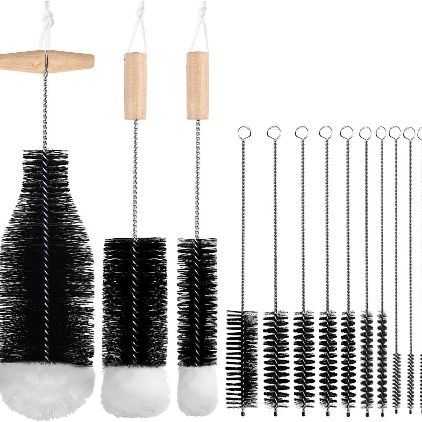 Ensemble trois pièces noir avec poignée + ensemble dix pièces