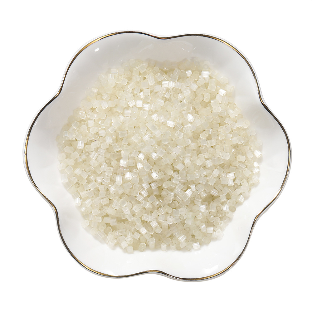 Perles de verre - blanc cassé