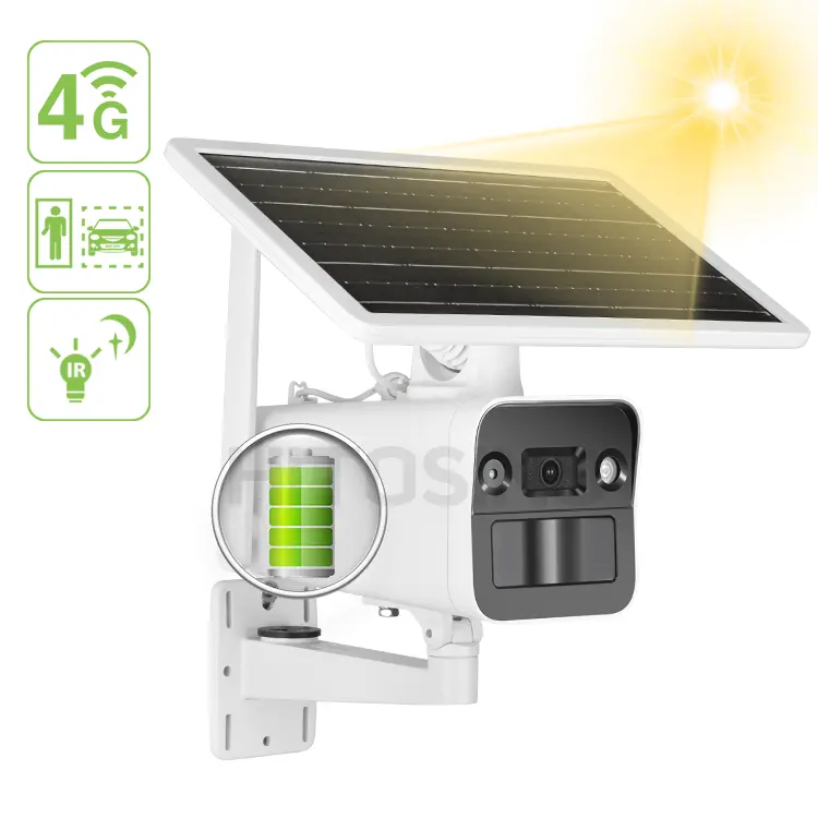 OEM HIK lampu jalan tenaga surya keamanan luar ruangan DS-2XS2T41G1-ID/4G 4MP PIR 4g Sim kartu Panel surya Kamera CCTV bertenaga dengan baterai