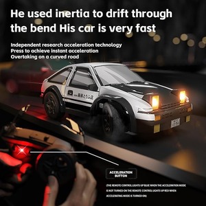 รถดริฟท์บังคับ1/64 AE86รถขนาดเล็ก RC 2.4GHz 4WD แข่งรถขนาดเล็กควบคุมระยะไกลรถแรลลี่พร้อมไฟ LED สำหรับเป็นของขวัญสำหรับผู้ใหญ่เด็ก - Product Image 5