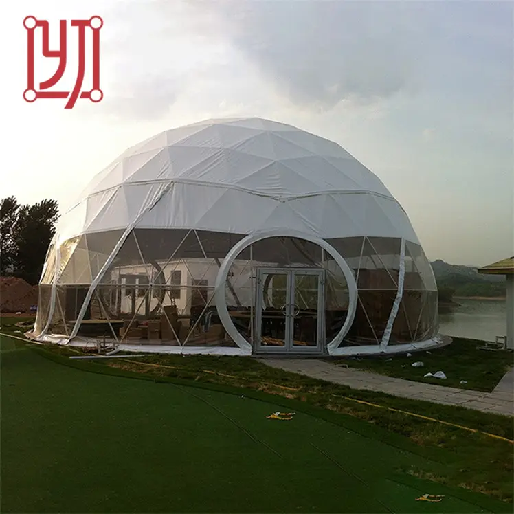 Gran tienda de cúpula redonda geodésica transparente prefabricada de PVC impermeable de 6m, 10m, 20m, casa de fiesta en el desierto, tienda de Glamping a la venta
