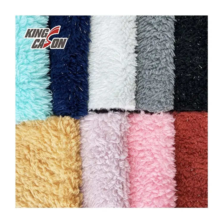Kingcason fábrica más nuevo Fuzzy Fluffy Custom Color peso medio cálido Sherpa Shu tela de lana para ropa/ropa de cama/Juguetes