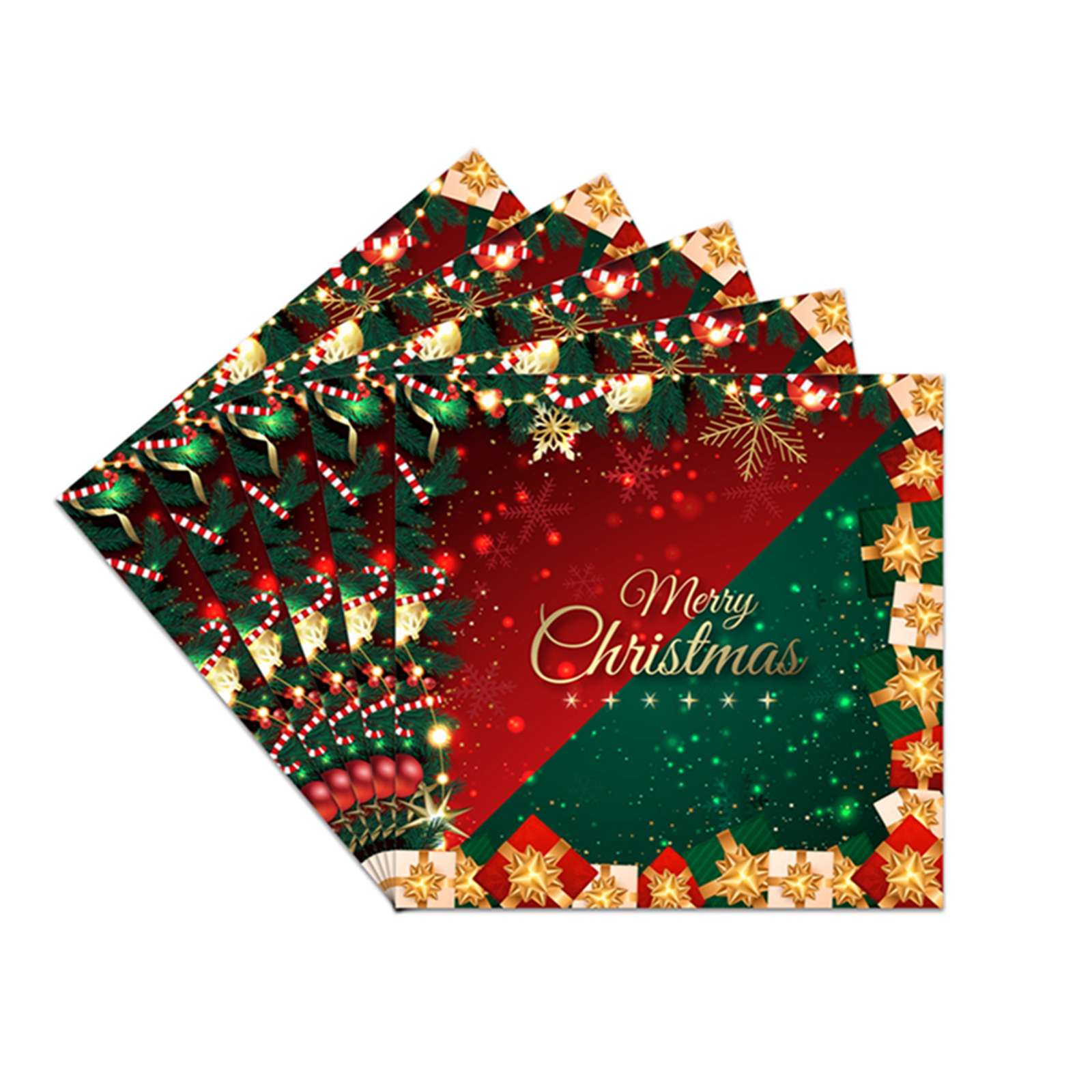 Serviettes en papier Noël 20 rouge et vert