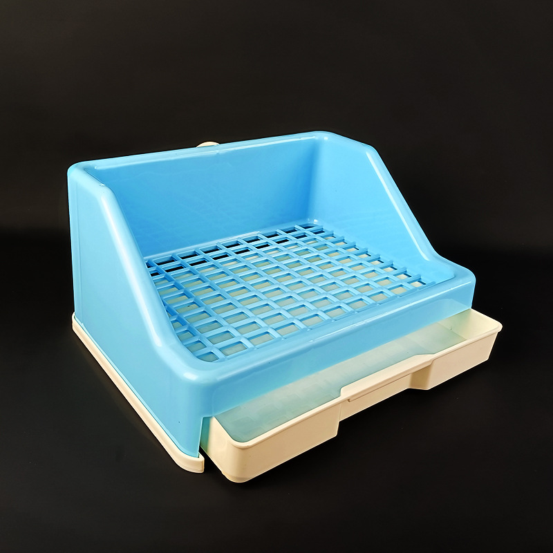 Drawer-style toilet in blue