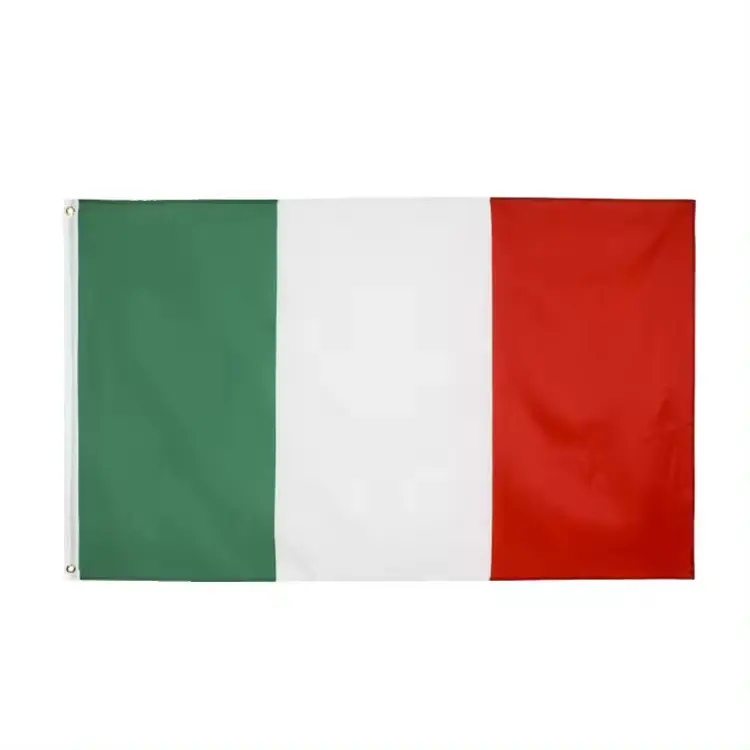 Commercio all'ingrosso di alta qualità 3x5 Ft poliestere italia bandiere nazionali rosso bianco verde bandiera con occhielli d'ottone per esterni