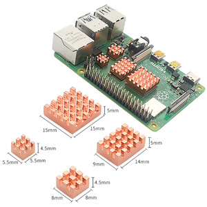 Disipador de calor de cobre y aluminio, almohadilla de refrigeración pasiva, Raspberry Pi 4, modelo B, herramientas de desarrollo de Sensor de radiador de disipación de calor