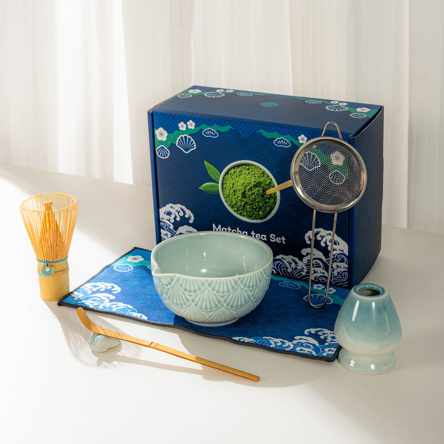 Ensemble de 7 pièces - Bleu changé au four