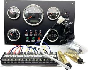 Painel de medição, 335*200mm 4krpm 18-32v 0-10bar com <span class=keywords><strong>sensor</strong></span> marítimo painel de instrumento de barco controle