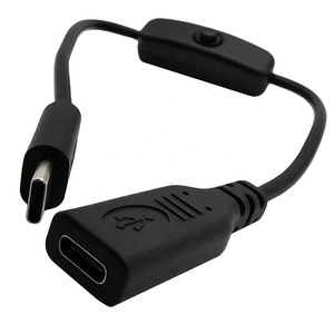 สายชาร์จเร็ว30V USB Type-C ตัวเมียไปยังตัวผู้สายทองแดง22AWG 3A พร้อมสวิตช์เปิด/ปิดชนิด C สายต่อสวิตช์ - Product Image 1