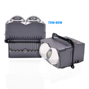 Đèn pha ô tô IDISON F1 <span class=keywords><strong>Square</strong></span> Four Cup 80W/70W, cos/pha, 3.0 <span class=keywords><strong>inch</strong></span>, 12V, 6500lm, 6000k+6000K, thấu kính <span class=keywords><strong>projector</strong></span> Bi-led cắt phẳng - Product Image 1