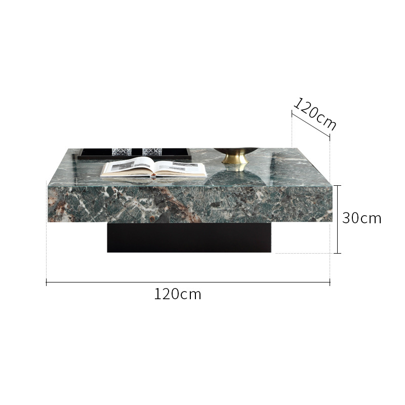 Mesa de té de 120 cm - Tablero de roca verde Amazon