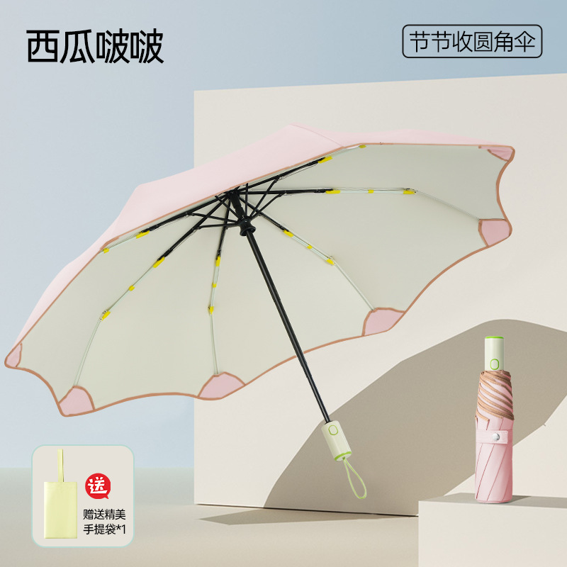 Parapluie automatique anti-rebond à 8 os à colle couleur arrondie