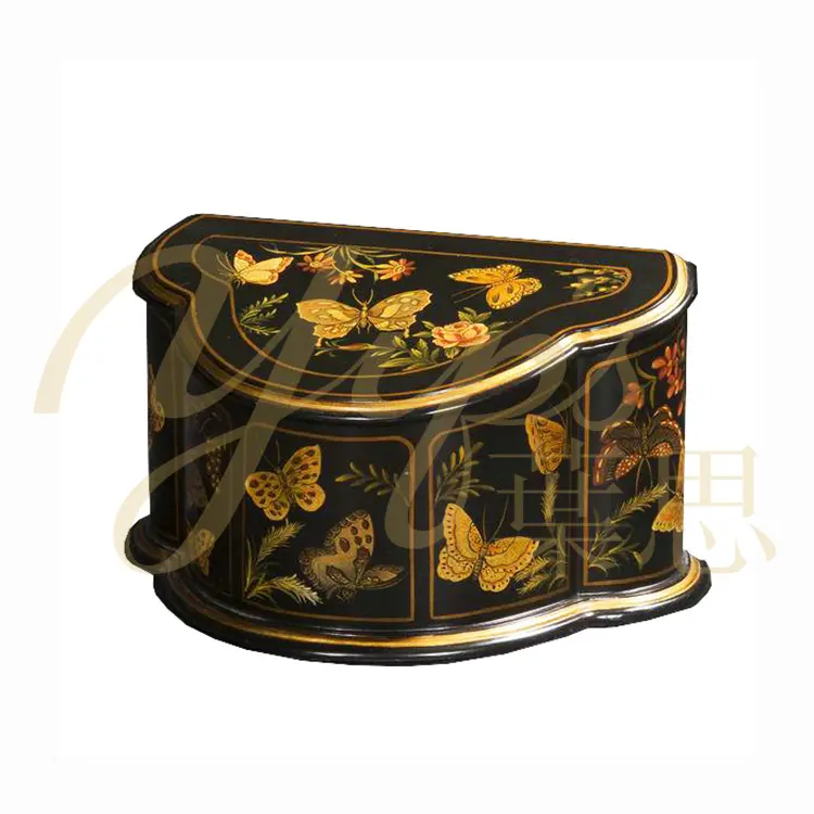 Yips LD-1403-0950 Style américain peint à la main motif floral et papillon boîte de décoration de maison classique de luxe