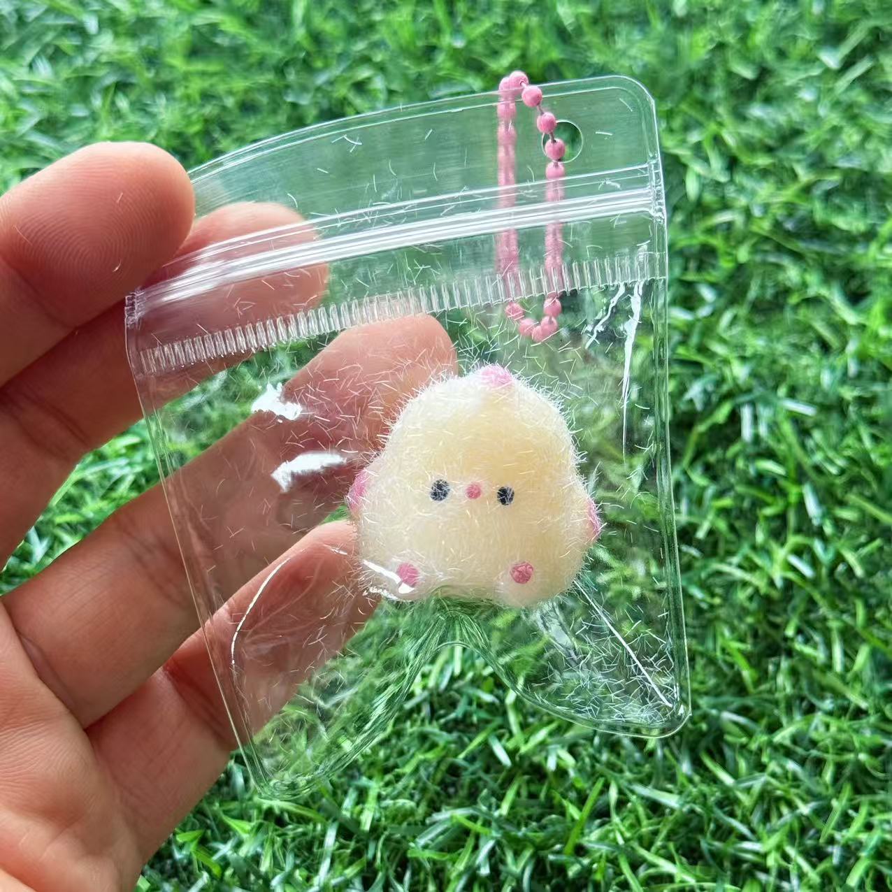 Emballage de sac en pvc pour jouet poussin jaune