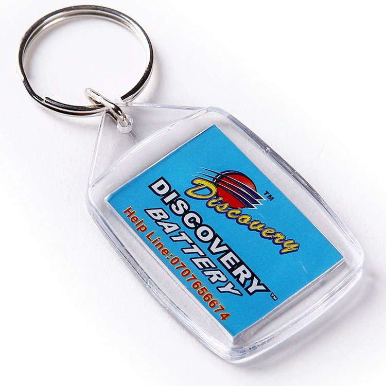 双尖透明广告相框亚克力钥匙扣库存创意吊坠库存diy促销礼品 - Product Image 4
