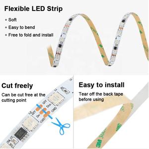 DC12V WS2811 indirizzabile RGB programmabile nastro LED 30 60 96 bianco nero PCB 5M 12V 24V WS2811 RGBIC striscia LED - Product Image 2