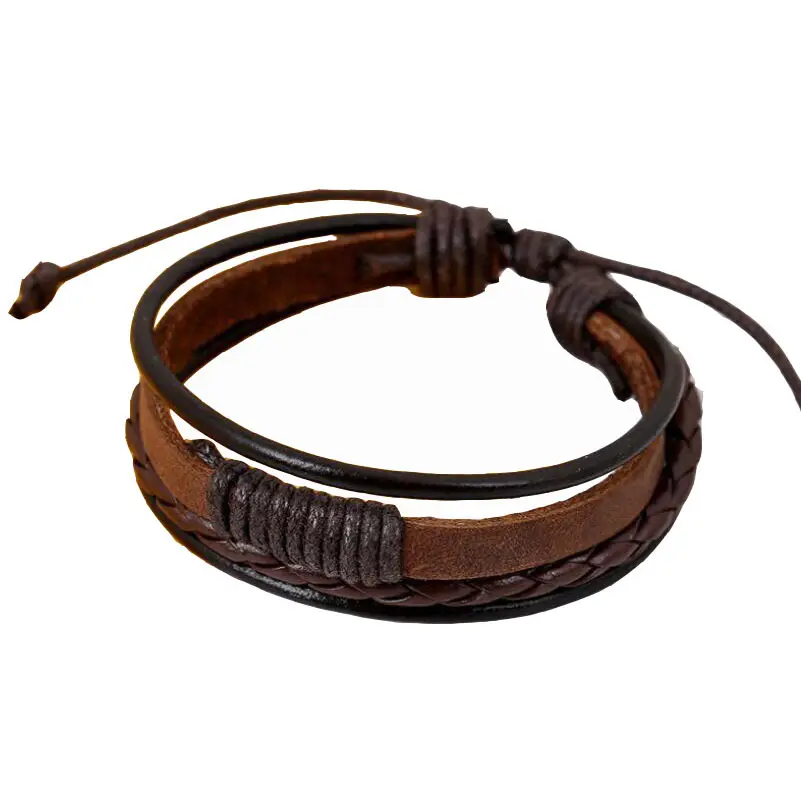 Bracciale PUSHI multistrato nuovo classico bracciale in pelle Unisex per braccialetti di amicizia fatti a mano incisi regalo