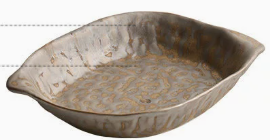 Plato Doble Oreja Dorado de 8''