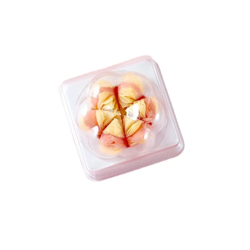 Caixa de embalagem para bolos com tampa, recipiente individual de plástico transparente para sobremesa e pastelaria, mini cupcake personalizado