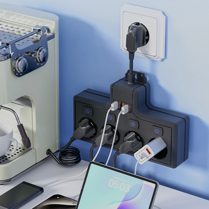 <strong>Multi</strong> <strong>Functional</strong> <strong>Socket</strong> European Standard Plug Short Wire 3-hole <strong>Multi</strong> Position 3 USB Plug Board - Product Image 2