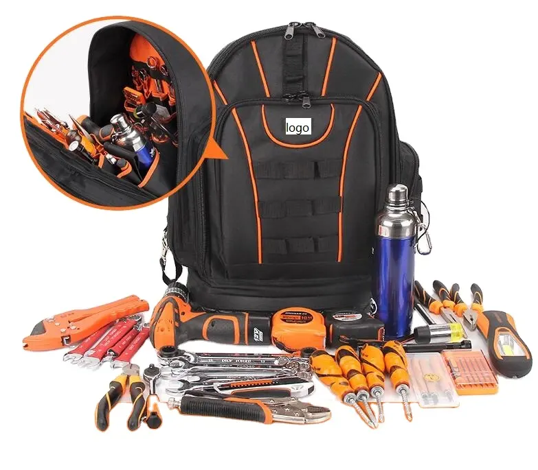 Durable Hard Base Tool Kit Bag Tool Backpack Custom Heavy Duty Electricians Tool Bag Backpack