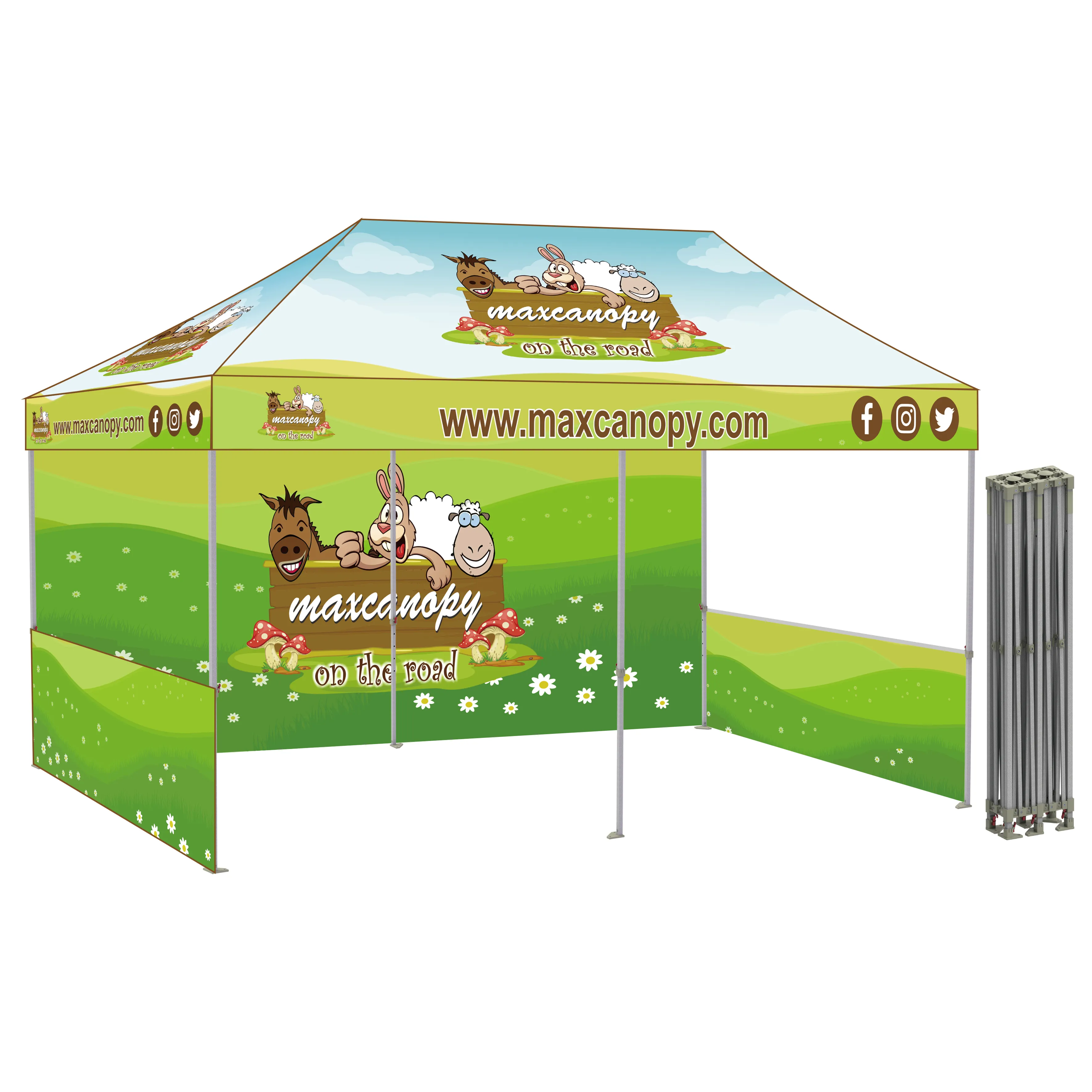 Carpa plegable económica de acero 1015 con dosel, carpa con dosel para publicidad impresa personalizada, carpa para techo a la venta