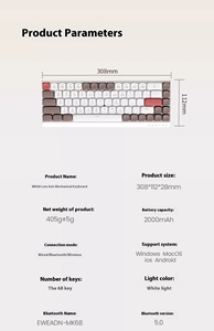 EWEADN MK68 Mechanical <strong>Keyboard</strong> Wired Multi-System Device Portable Compact Office <strong>Use</strong> for Girl <strong>Computers</strong> and Tablets <strong>Keyboard</strong> - Product Image 6