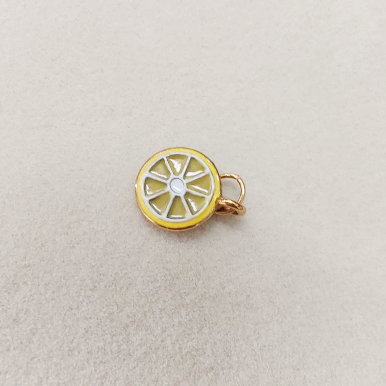 Pendentif simple citron jaune 8