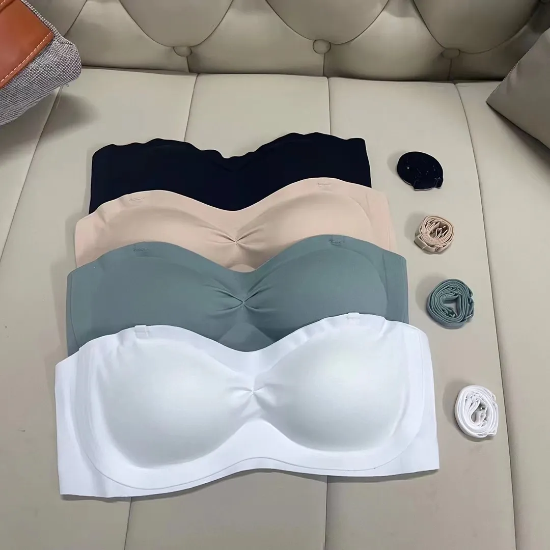 Vrouwen Ondergoed Vest Mooie Rug Ademende Bandeau Bra Draadloze Uit Één Stuk Strapless Borst Wrap Vrouwen Ijs Zijde Tube Top