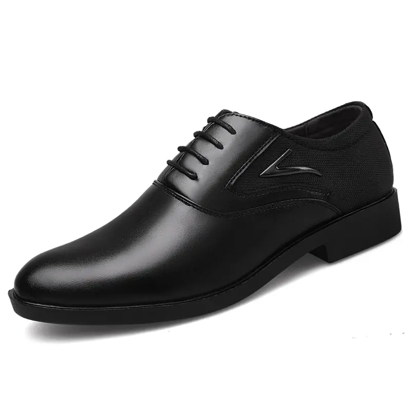 2024 новые стильные дешевые мужские кожаные остроконечные ботильоны оптом мягкие мужские Кожаные классические туфли