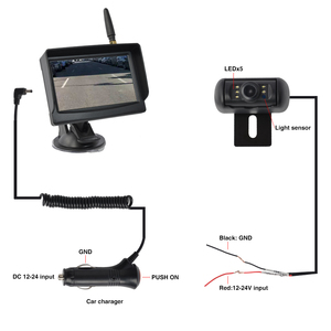 4.3 Inch <strong>Wireless</strong> Backup Rear View Car Camera Monitor Kit Night Vision Parking <strong>Reverse</strong> Camera System for Car Pickup vans Suv - Product Image 4