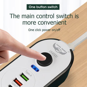 2 metre bakır tel dişi uçlu uzatma kablosu 4 çıkışları 3 USB portları ile anahtarları soket 3 Port fiş uzatma soket - Product Image 6