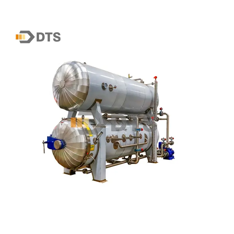 Industry steam food water bath autoclave machine product line with sterilization tunnel for canned food