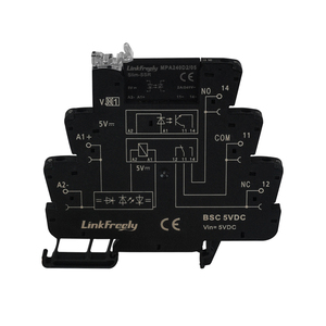 Indicador LED de 6,4mm de ancho, interfaz delgada, relé de estado sólido, Control de CC, entrada de CA 5VDC, salida de 2A/24-240VAC, PCB inteligente, SSR, relé + Base - Product Image 1