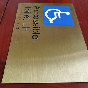 Có Thể Truy Cập Truy Cập Chữ Nổi Tactile Dấu Hiệu Ambulant Nhà Vệ Sinh Kim Loại Tùy Chỉnh Ada Chữ Nổi Dấu Hiệu - Product Image 6