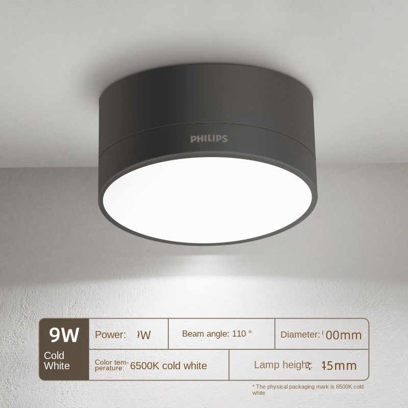 Luz Blanca fresca negra 9W