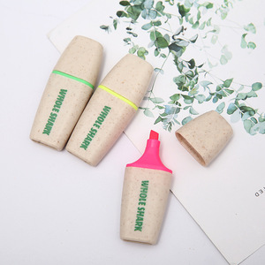 Umwelt freundlicher recycelbarer Textmarker-Stift <span class=keywords><strong>marker</strong></span> mit Weizenstroh-Leuchtstoff stift mit Meißel faser spitze