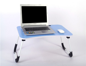 Mesa de escritorio plegable de MDF, 60x40cm, moldeada por inyección, pequeña, para ordenador, en cama
