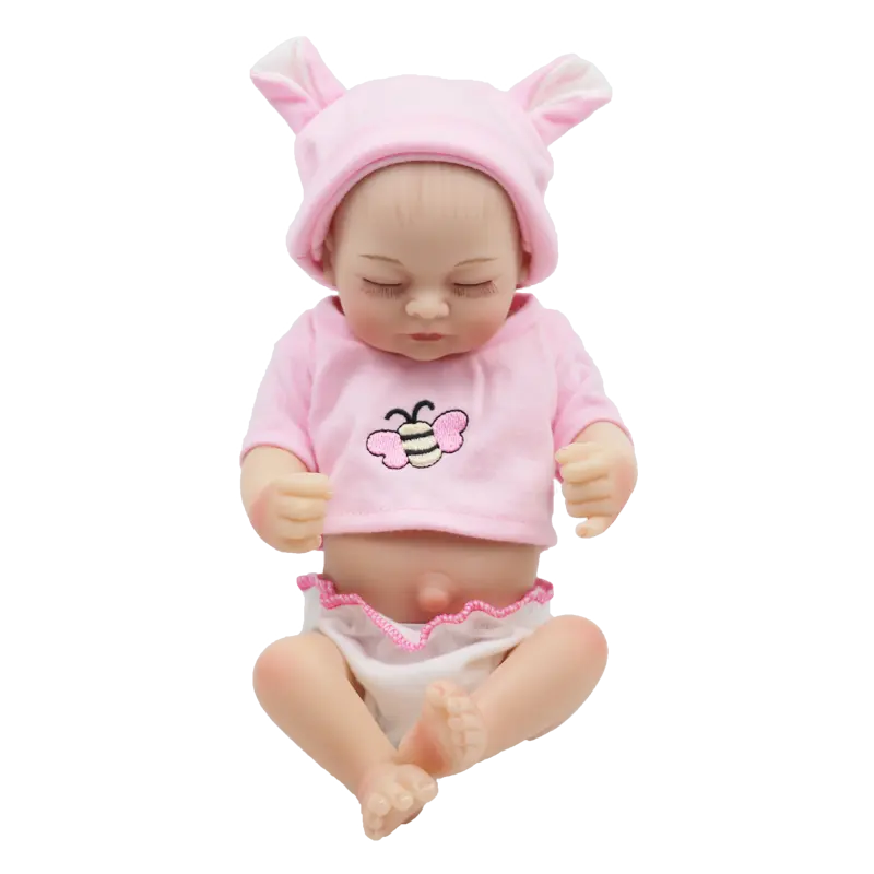 Reborn Baby Doll 10 polegadas Crianças Toy Lifelike Newborn Soft Silicone Vinyl Doll
