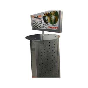 4-sided Steel <strong>Pegboard</strong> Double-side Logo on Top Tool Accessories square Hollow Tools <strong>Display</strong> Stand with <strong>Custom</strong> Hanging <strong>Hooks</strong> - Product Image 5