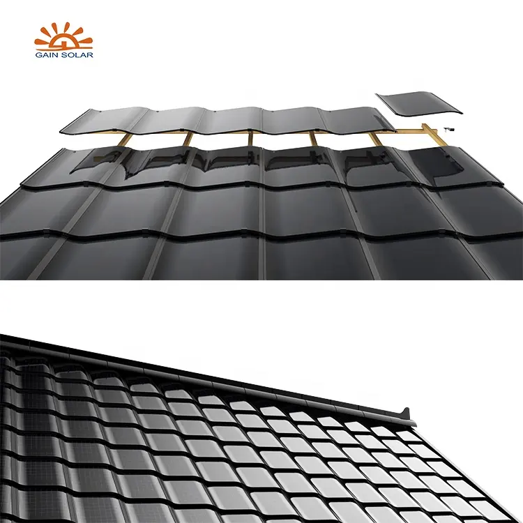 Gainsolar Hantile Distributor Curved Solar Tiles Panel Roofing Sheet Solar Tiles