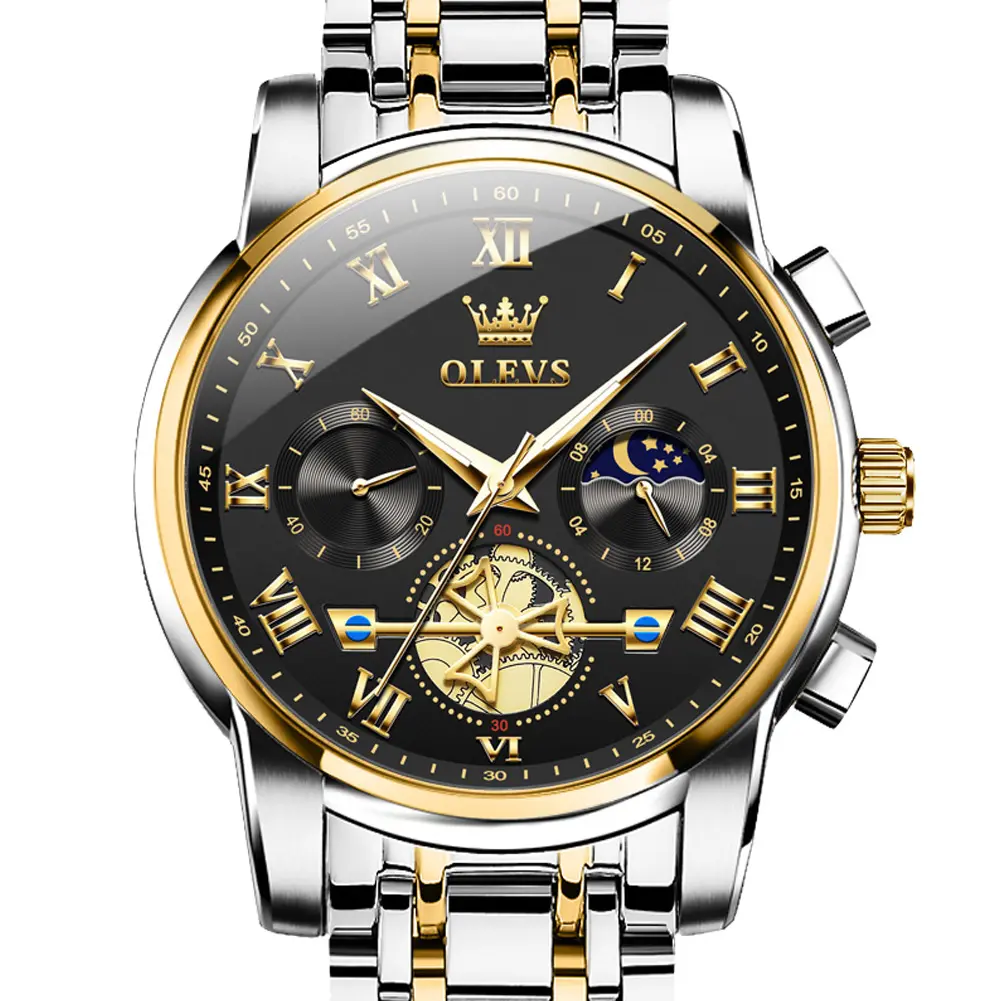 OLEVS 2859 Reloj para hombre Elegante marca Famosa de lujo de cuarzo Relojes de oro rosa Hombre Cuero Mariposa diseño Relojes de pulsera Relogio