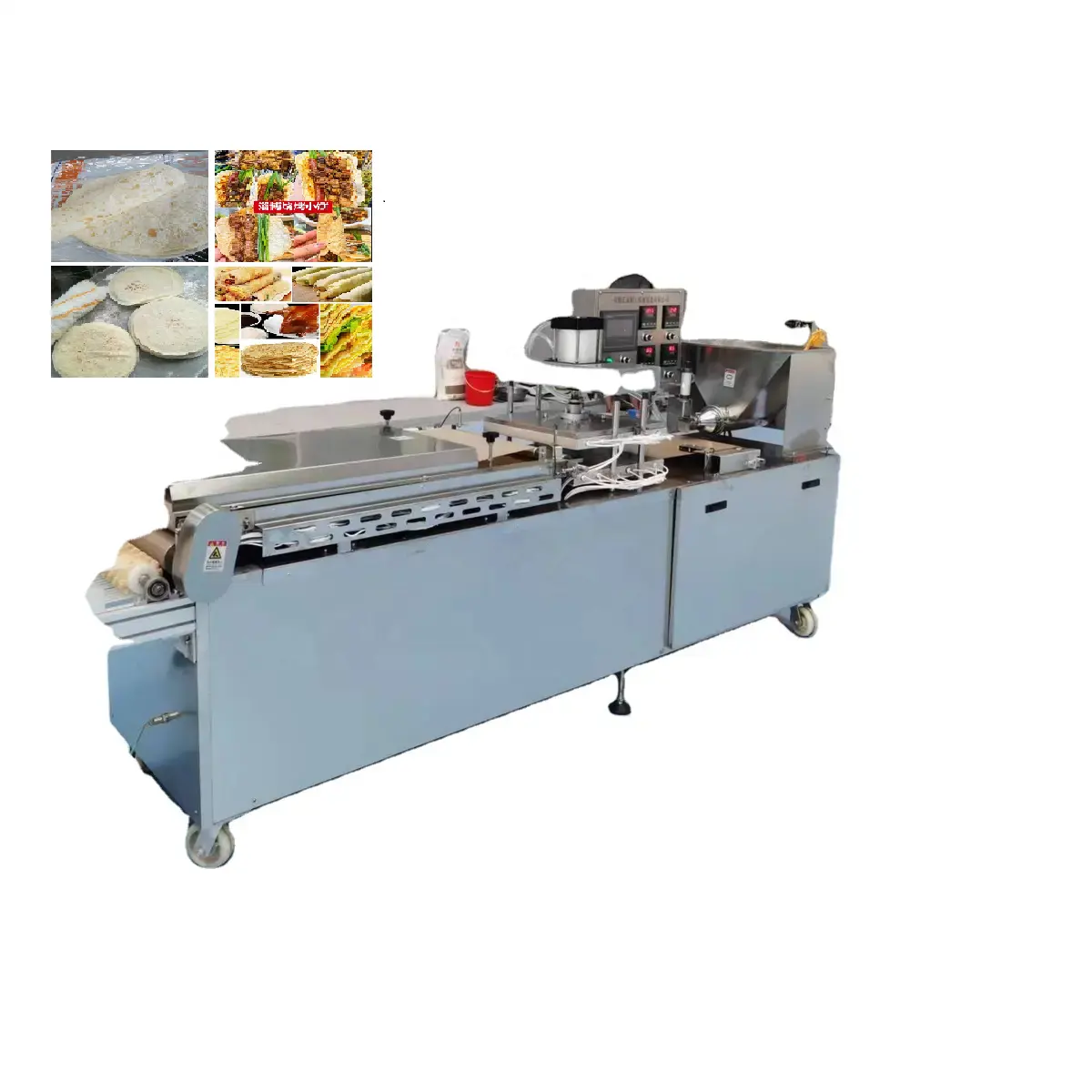 10-40Cm Volautomatische Plc Arabisch Plat Brood Tortilla Chapati Loempia Bloem Tortilla Samosa Crêpe Broodmachine