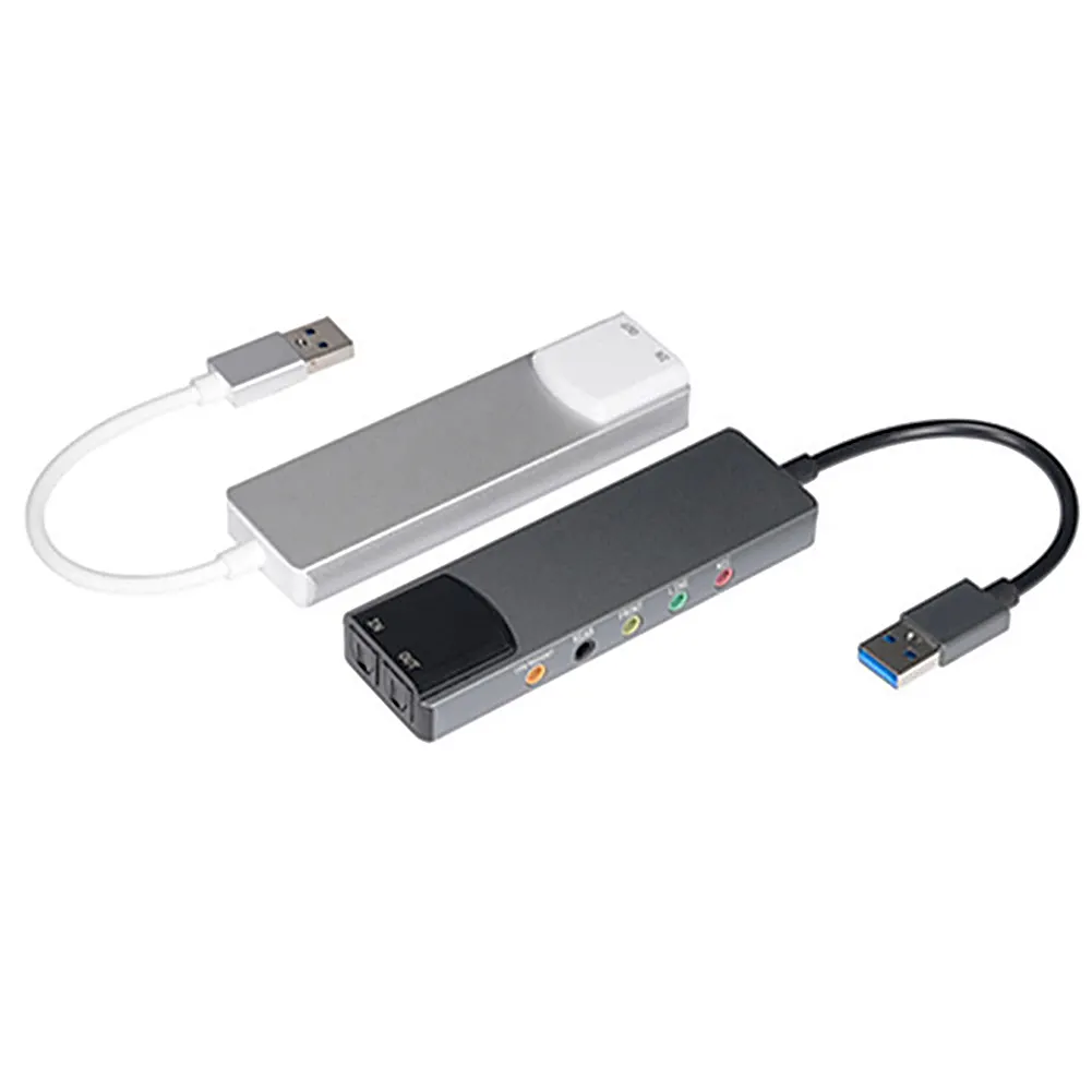 USB Sound Card Aluminium Alloy External Audio Card AC-3 DTS Headphone Adapter Soundcard 7.1 5.1 Channel SPDIF for Laptop Desktop