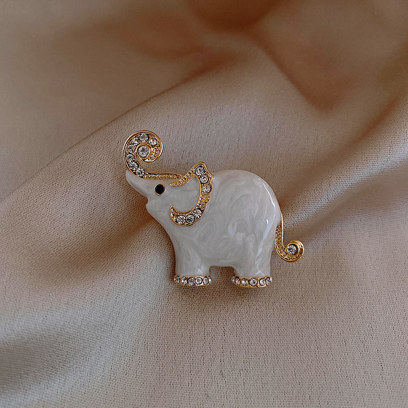 110# broche-Éléphant doré