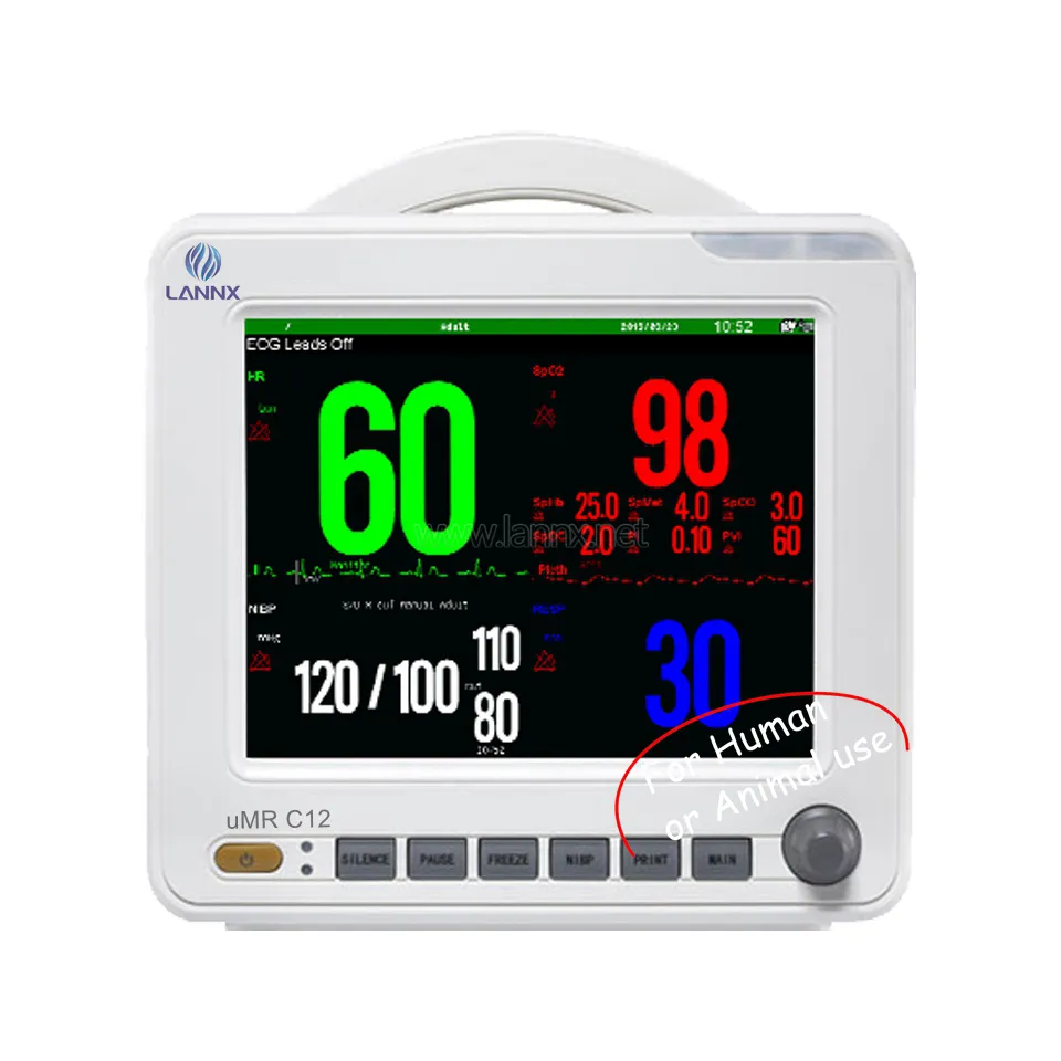 LANNX uMR C12 Newtech criticare capnografia paciente Monitor Para uso humano ou animal médico multi-parâmetros sinais vitais monitor