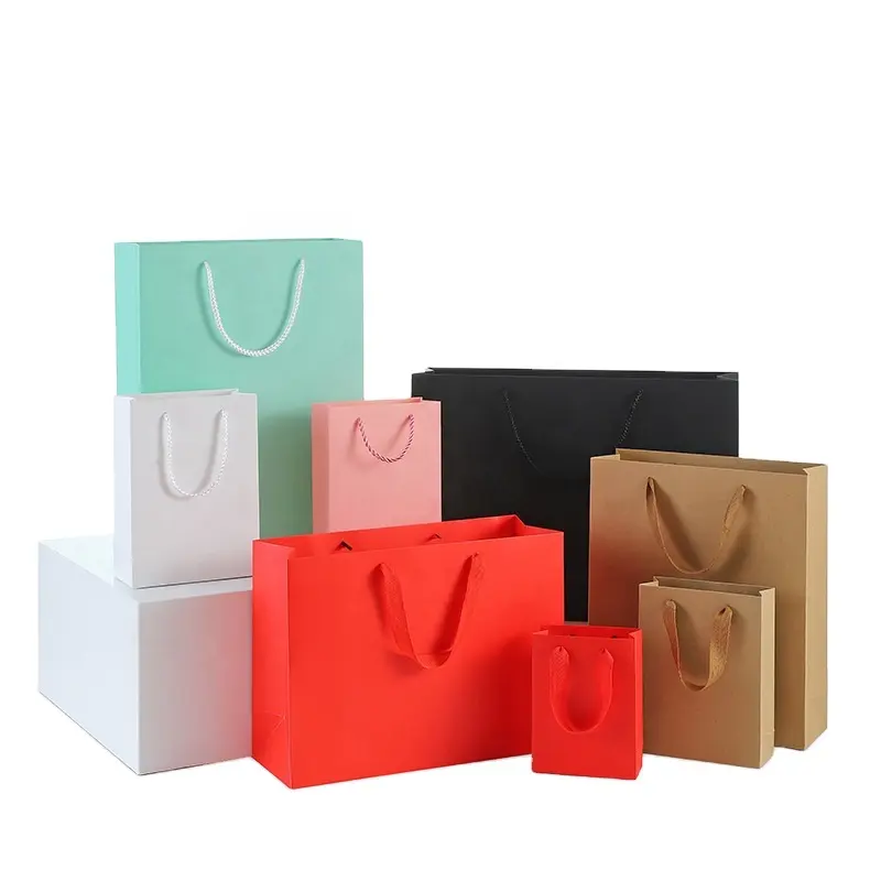 Luxury Boutique Packaging Custom Logo Shopping Paper Bag With Handle