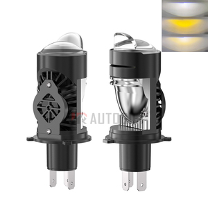 H4 Mini <strong>LED</strong> Len Headlight Y1 MAX H4 Lens Projector Bulbs Hi/Lo Beam Light Plug-and-Play 100W 3 Color for Motorcycle for Car - Product Image 1